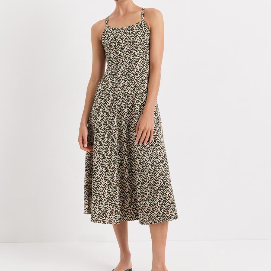 Midi‑Kleid mit Racerback‑Trägern und integriertem