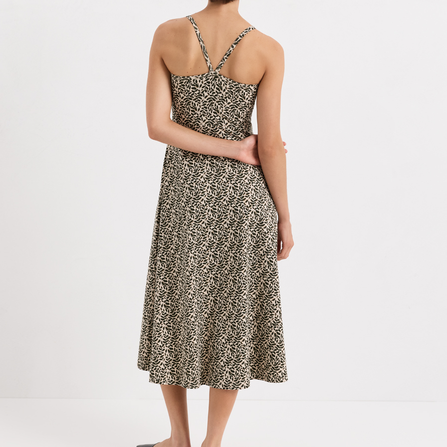 Midi‑Kleid mit Racerback‑Trägern und integriertem