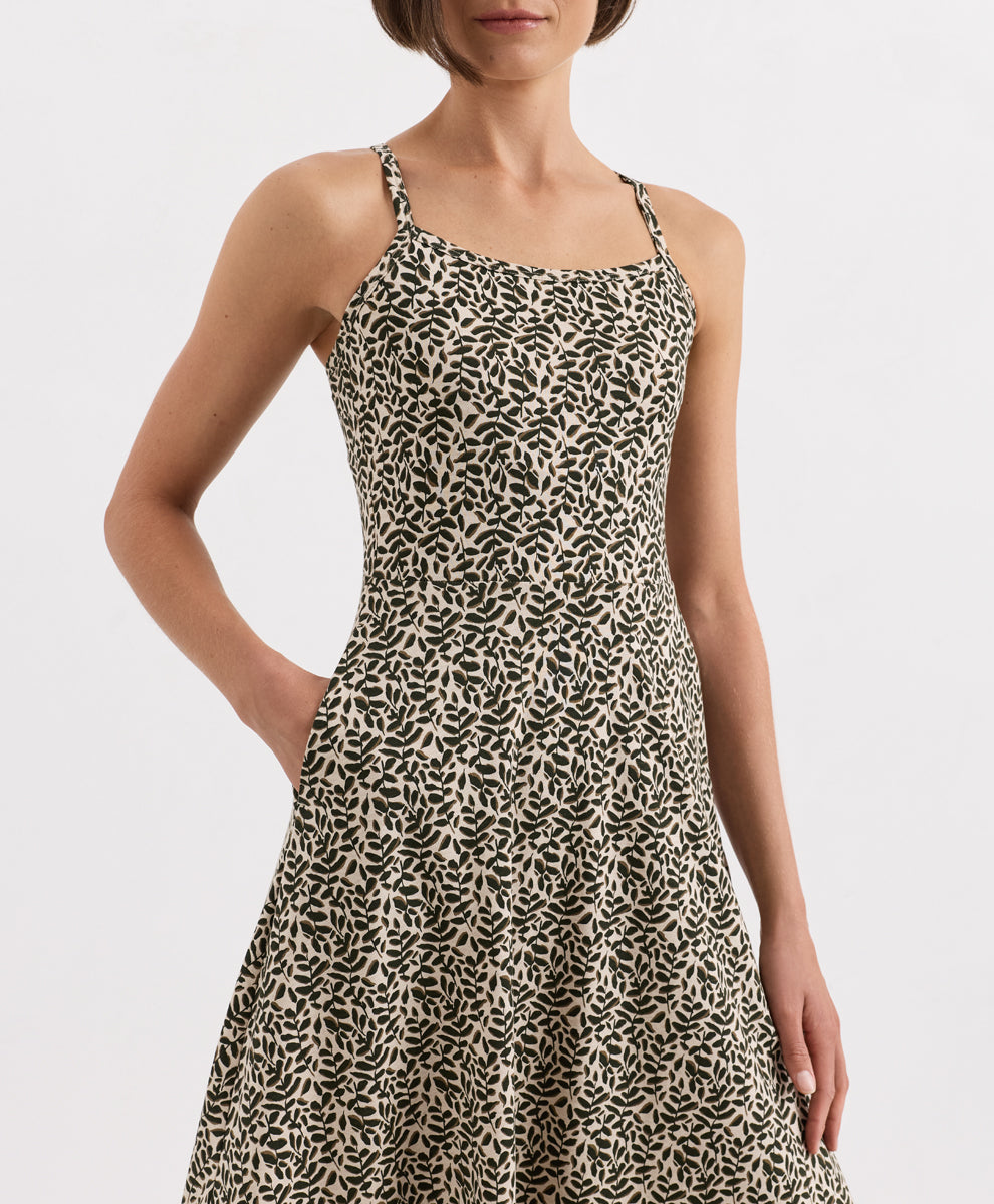 Midi‑Kleid mit Racerback‑Trägern und integriertem